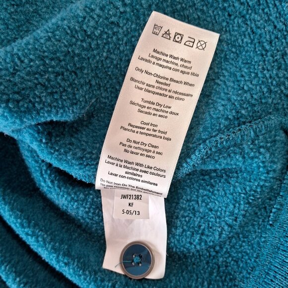 Merrell Fleece Sweater Button Neck Cable Knit - Picture 10 of 11